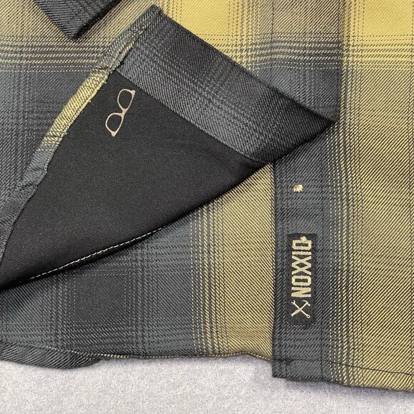 DIXXON Shirt Womens Small Black Gold Oil The Panhandle Plaid Snap Buttons - Picture 5 of 12